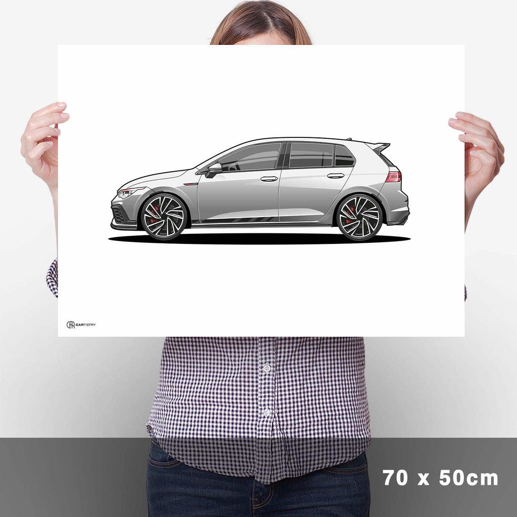 Golf 8 GTI Poster Hell - Cartistry