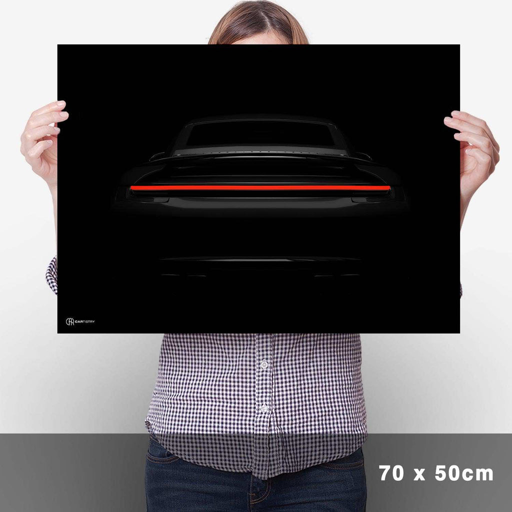 911 Turbo (992) Neon Poster - Cartistry