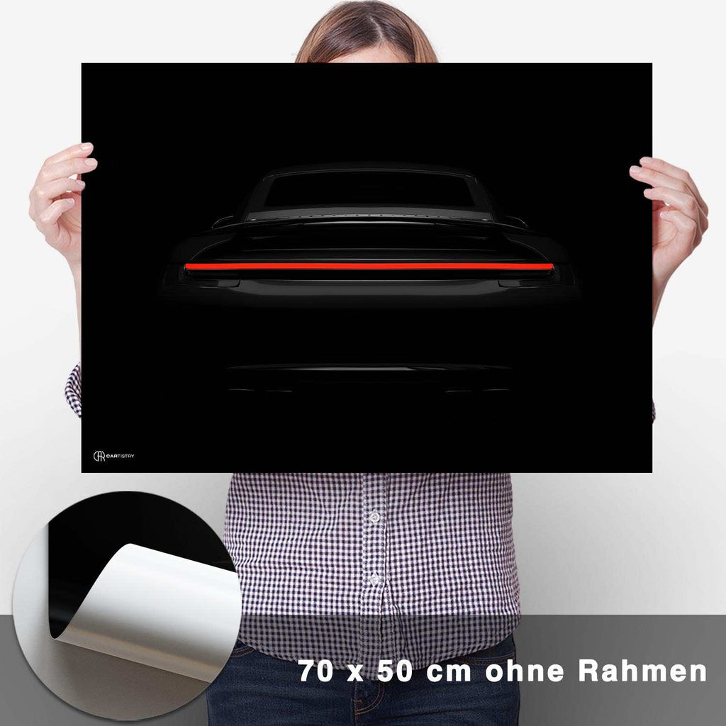 911 Turbo (992) Neon Poster - CARTISTRY