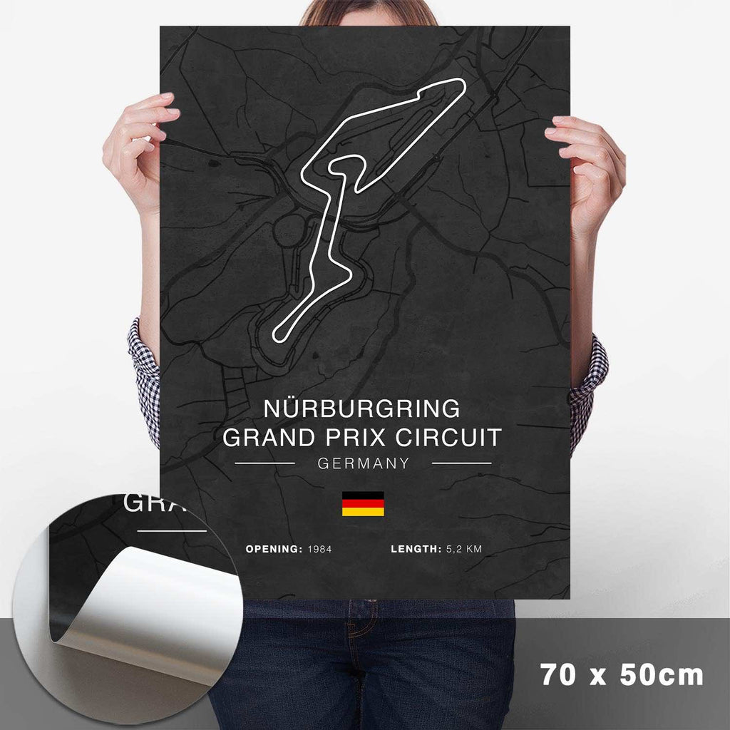 Nürburgring GP Circuit Rennstrecken Poster - Dunkel - Cartistry
