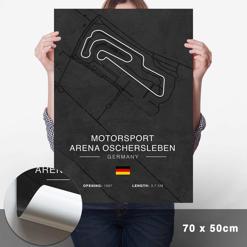 Oschersleben Rennstrecken Poster - Dunkel - Cartistry