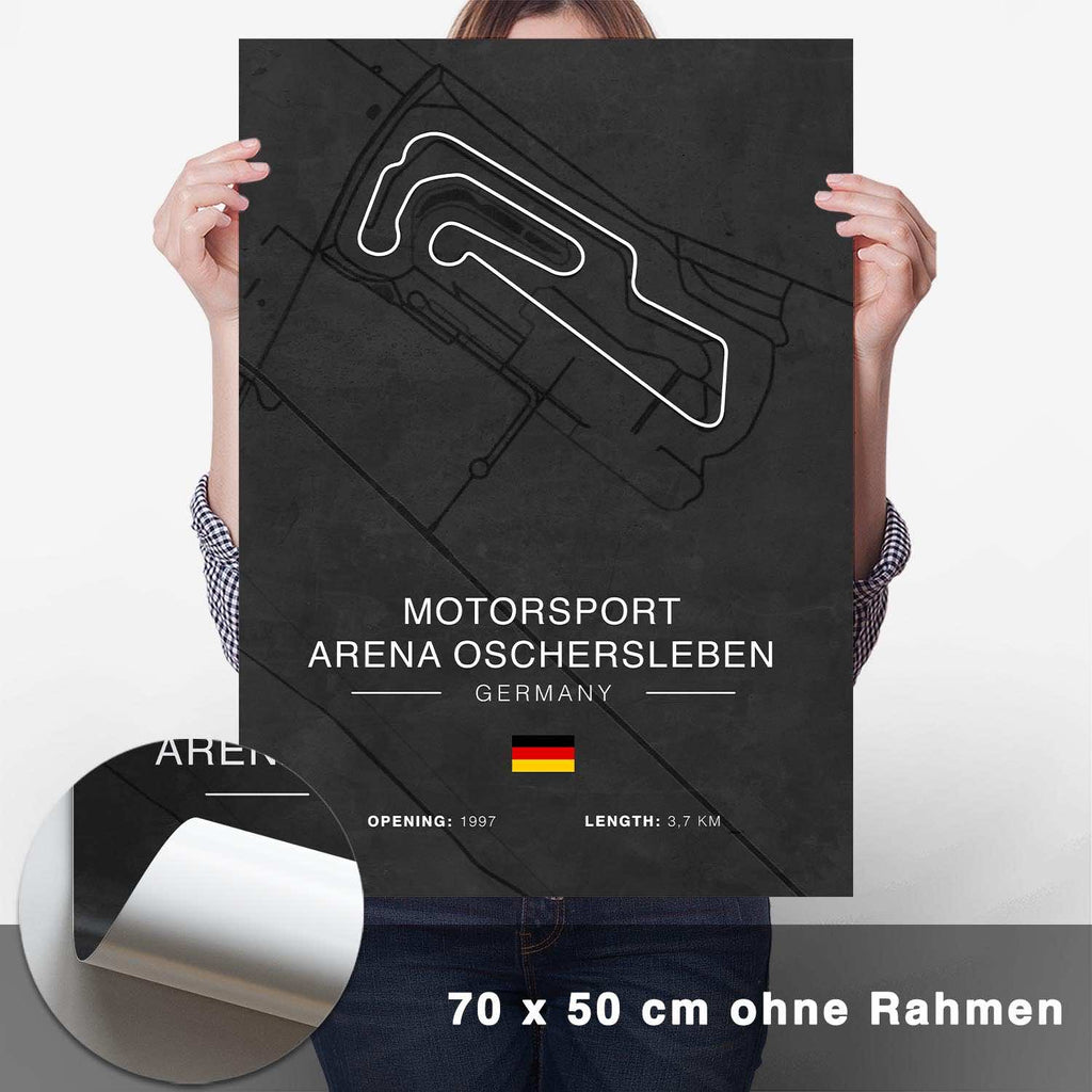 Oschersleben Rennstrecken Poster - Dunkel - CARTISTRY