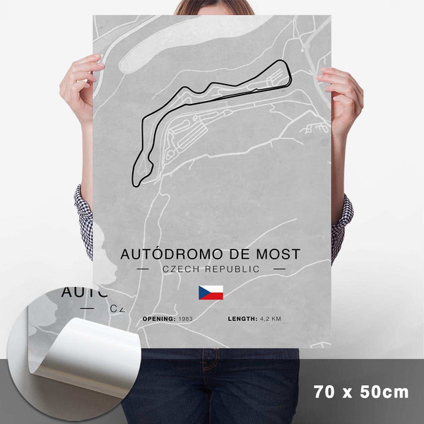 Lade das Bild in den Galerie-Viewer, Autodrom Most Rennstrecken Poster - Hell - Cartistry
