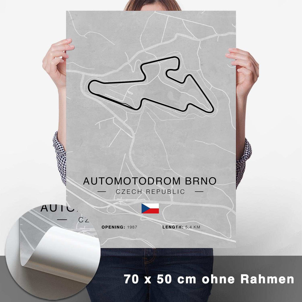 Automotodrom Brno Rennstrecken Poster - Hell - CARTISTRY