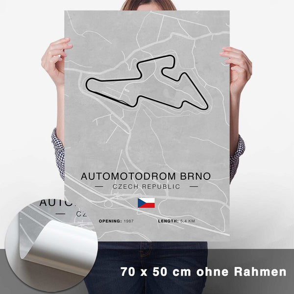 Lade das Bild in den Galerie-Viewer, Automotodrom Brno Rennstrecken Poster - Hell - CARTISTRY
