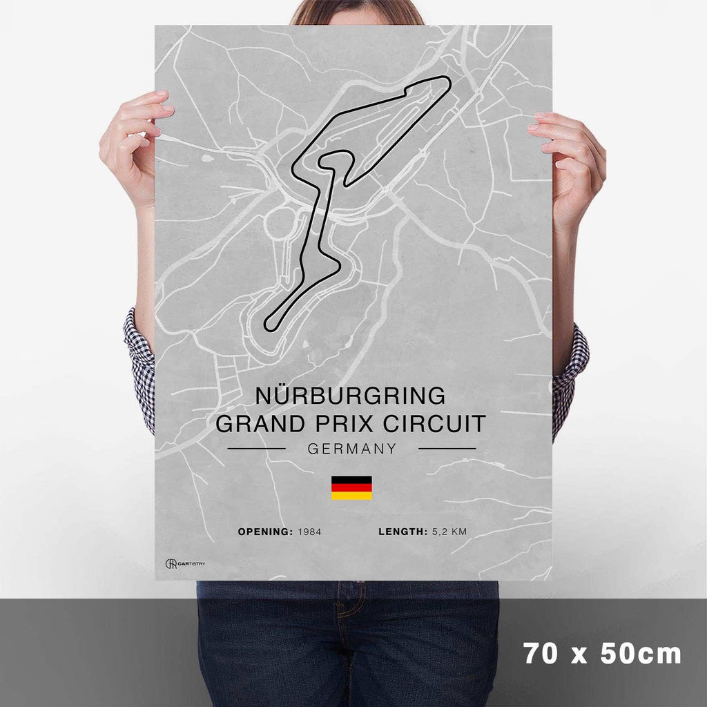 Nürburgring GP Circuit Rennstrecken Poster - Hell - Cartistry