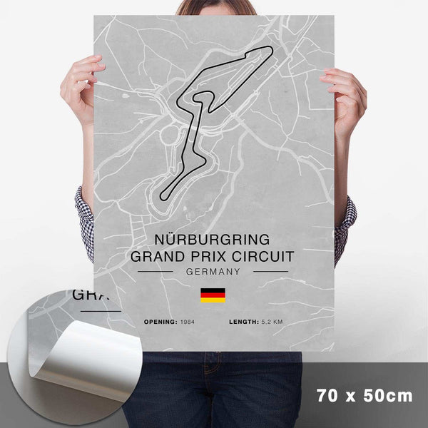 Lade das Bild in den Galerie-Viewer, Nürburgring GP Circuit Rennstrecken Poster - Hell - Cartistry
