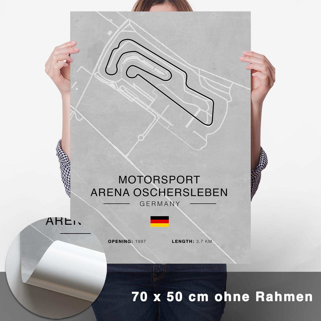 Oschersleben Rennstrecken Poster - Hell - CARTISTRY