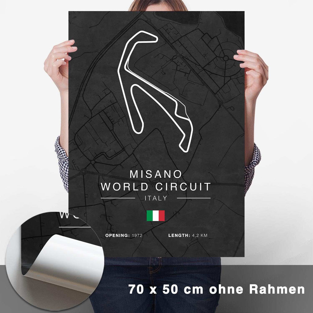 Misano Rennstrecken Poster - Dunkel - CARTISTRY