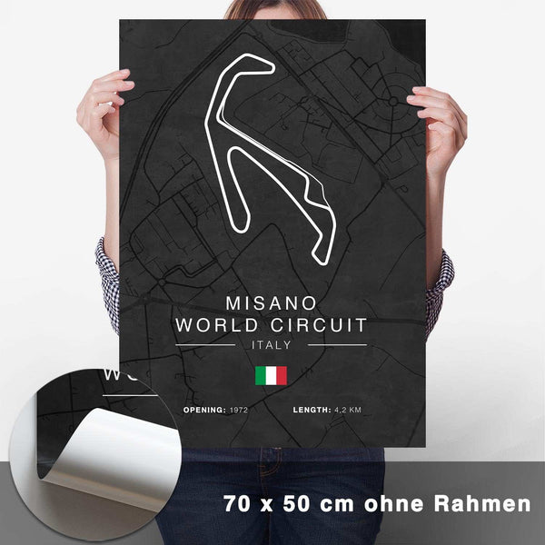Lade das Bild in den Galerie-Viewer, Misano Rennstrecken Poster - Dunkel - CARTISTRY
