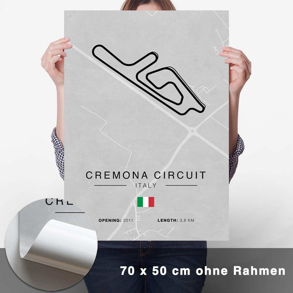 Lade das Bild in den Galerie-Viewer, Cremona Rennstrecken Poster - Hell - CARTISTRY
