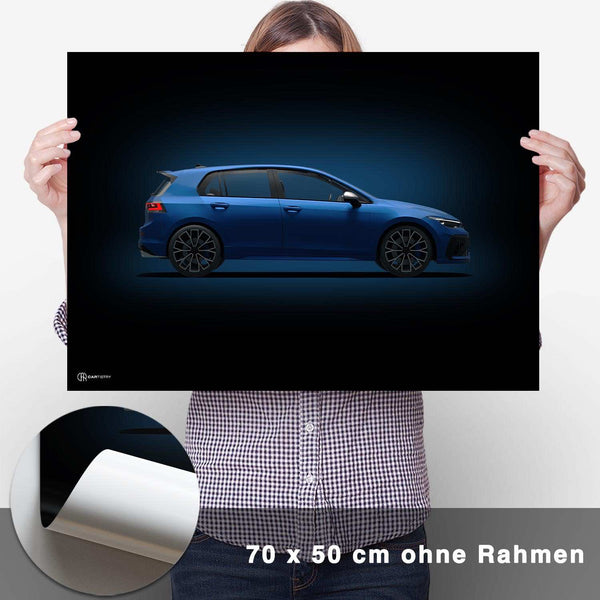 Lade das Bild in den Galerie-Viewer, Golf 8 R Poster Seite Dunkel - CARTISTRY
