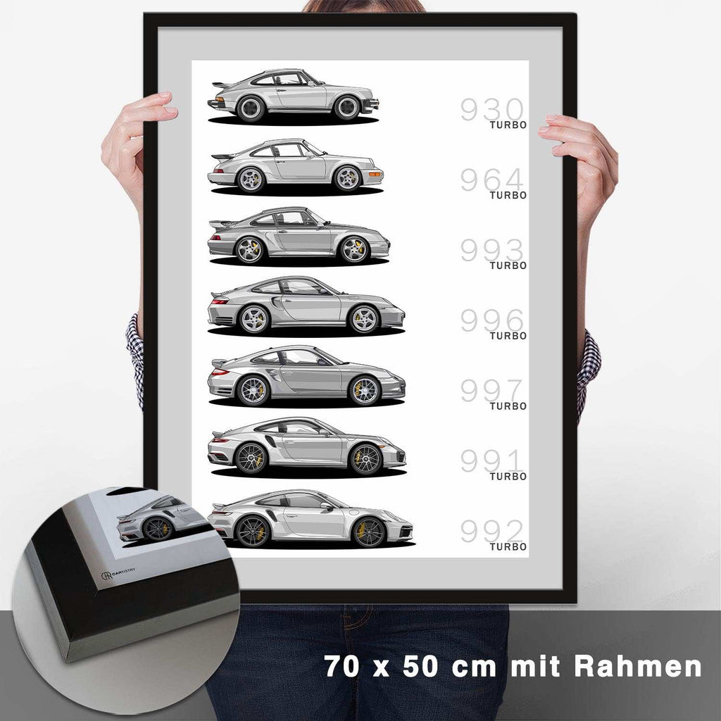 911 Turbo Generationen Poster - CARTISTRY