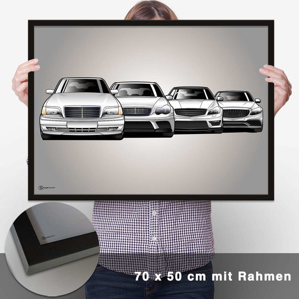 Lade das Bild in den Galerie-Viewer, AMG C-Klasse Generationen Poster Horizontal - CARTISTRY
