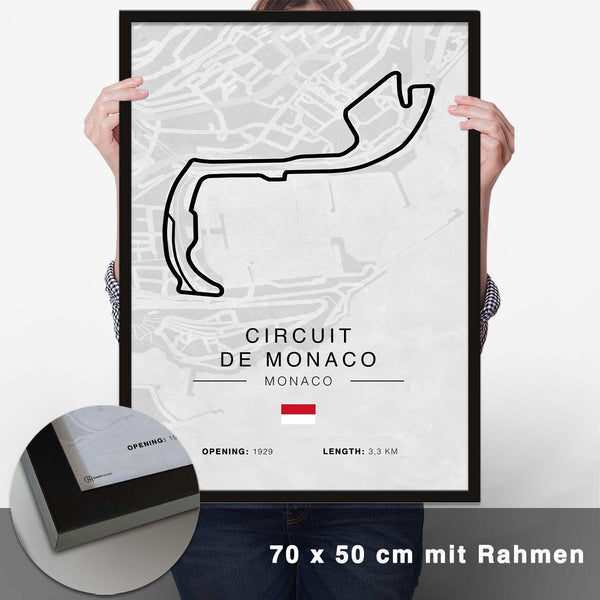 Lade das Bild in den Galerie-Viewer, Monaco Rennstrecken Poster - Hell - CARTISTRY
