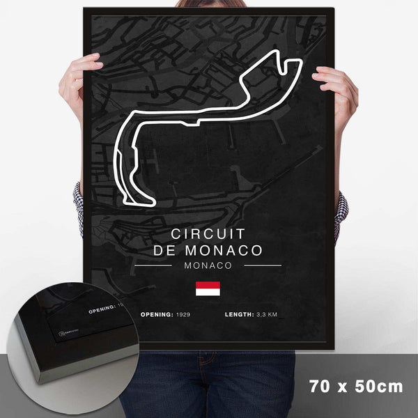 Lade das Bild in den Galerie-Viewer, Monaco Rennstrecken Poster - Dunkel - Cartistry
