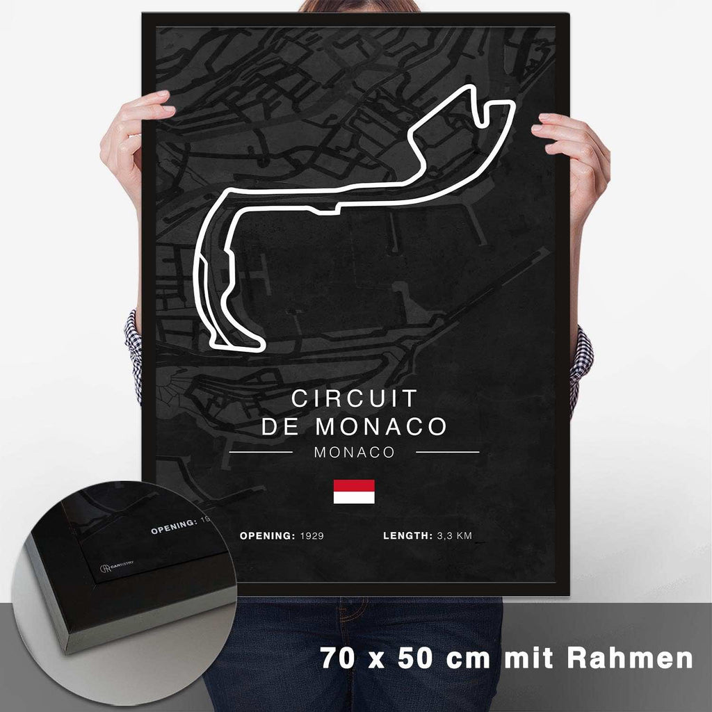 Monaco Rennstrecken Poster - Dunkel - CARTISTRY