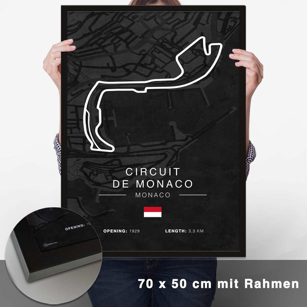 Lade das Bild in den Galerie-Viewer, Monaco Rennstrecken Poster - Dunkel - CARTISTRY
