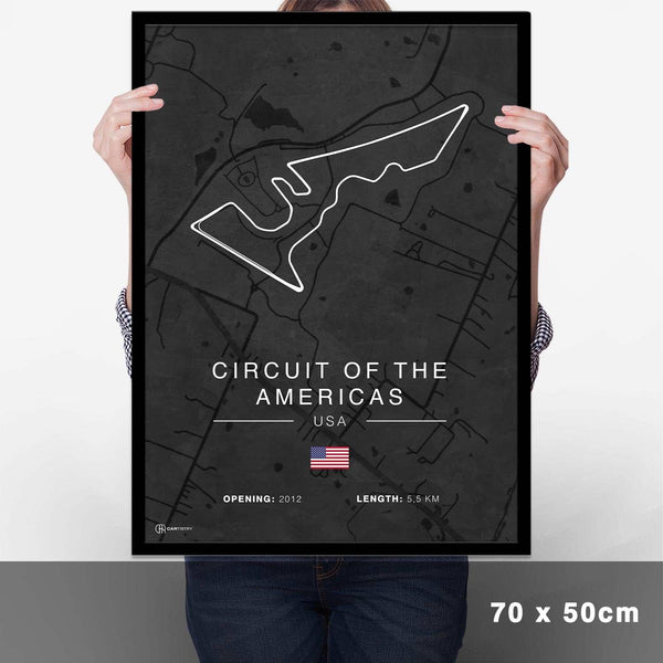 Lade das Bild in den Galerie-Viewer, Circuit Americas Rennstrecken Poster - Dunkel - Cartistry
