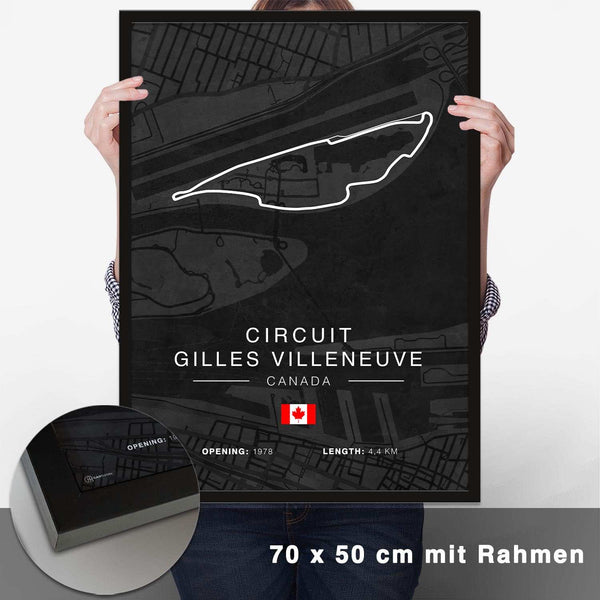 Lade das Bild in den Galerie-Viewer, Gilles Villeneuve Rennstrecken Poster - Dunkel - CARTISTRY
