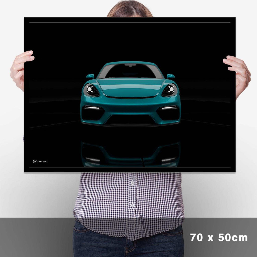 Cayman GT4 Dark Front Poster - Cartistry