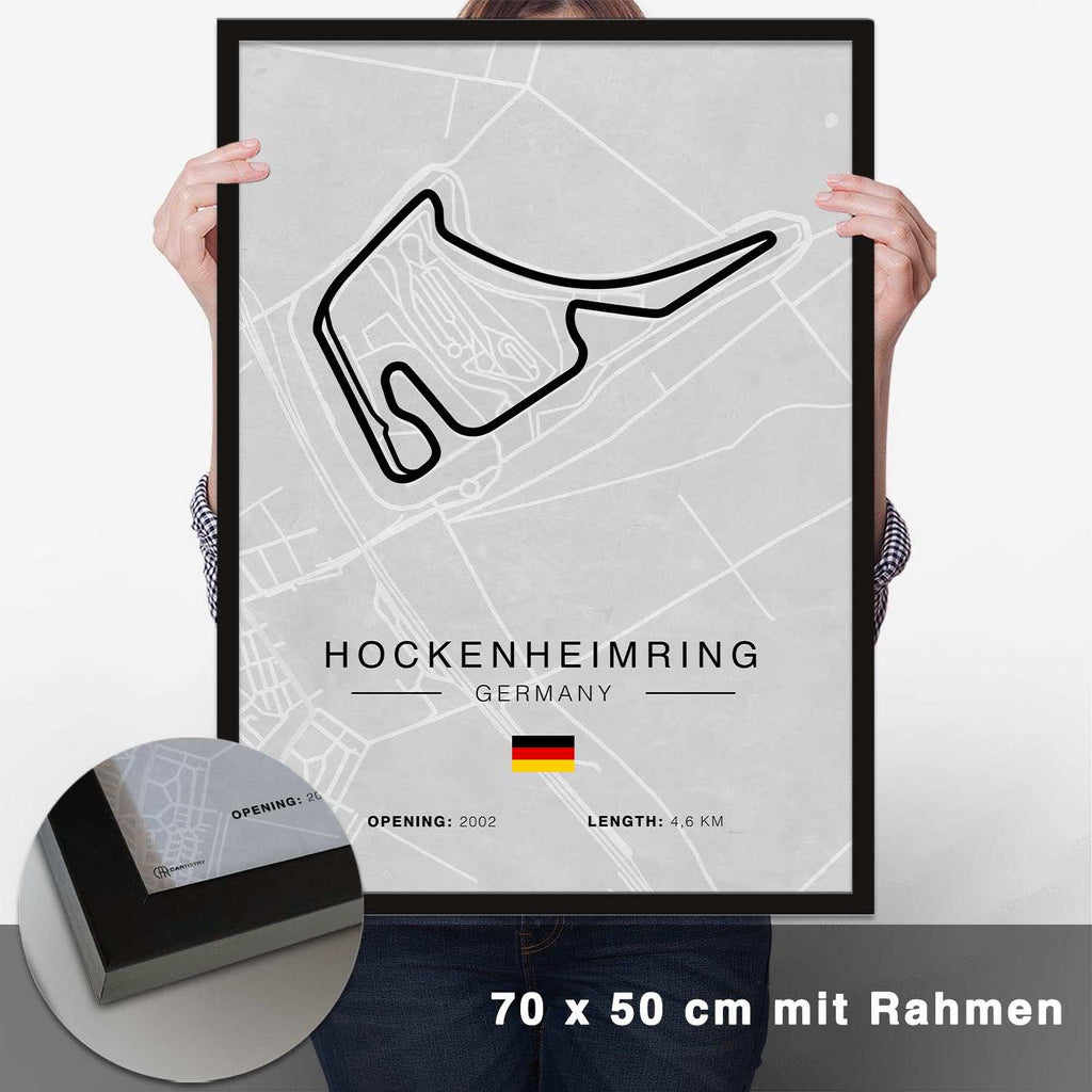 Hockenheimring Rennstrecken Poster - Hell - CARTISTRY
