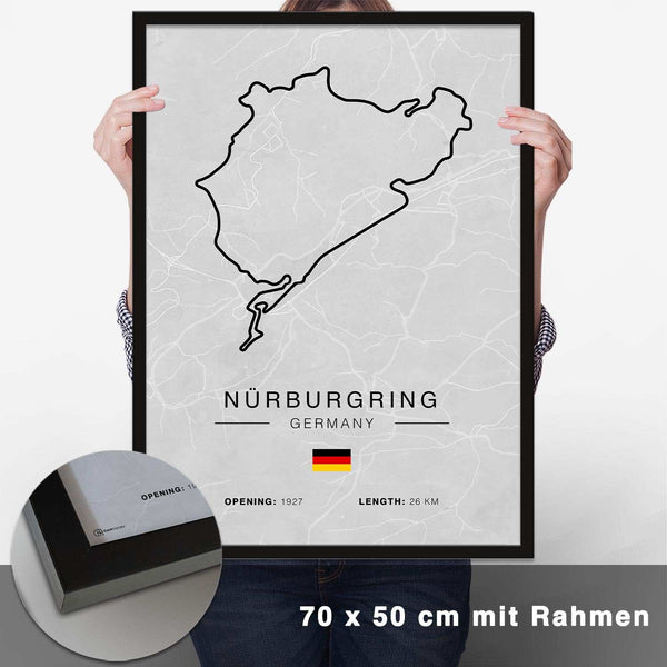 Lade das Bild in den Galerie-Viewer, Nürburgring Rennstrecken Poster - Hell - CARTISTRY
