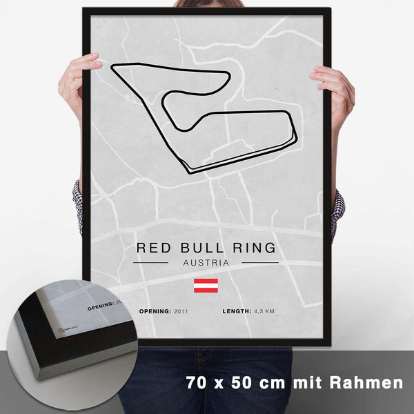 Lade das Bild in den Galerie-Viewer, Red Bull Ring Spielberg Rennstrecken Poster - Hell - CARTISTRY
