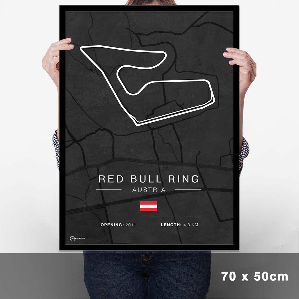 Red Bull Ring Rennstrecken Poster - Dunkel - Cartistry