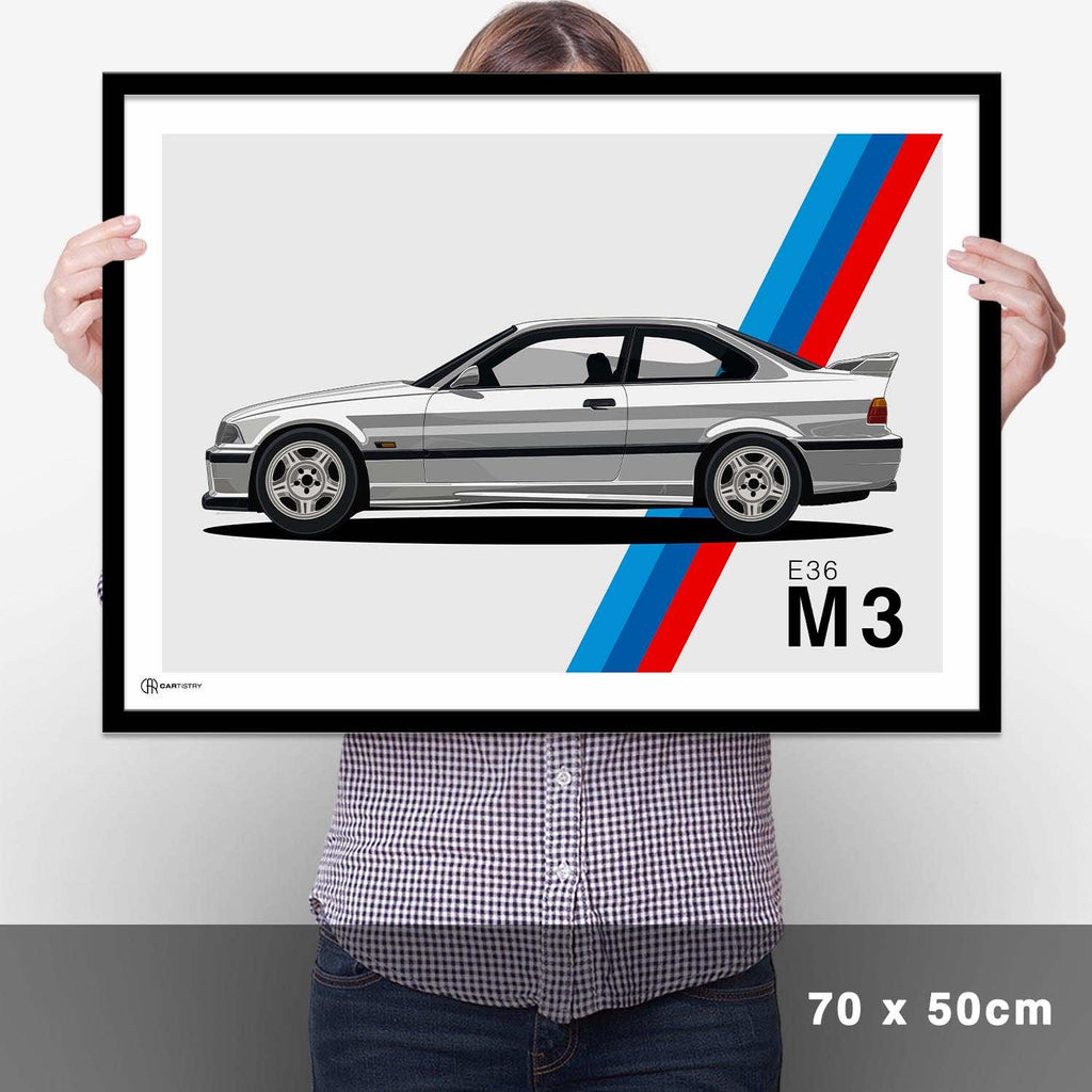 M3 E36 Artwork Poster - Cartistry