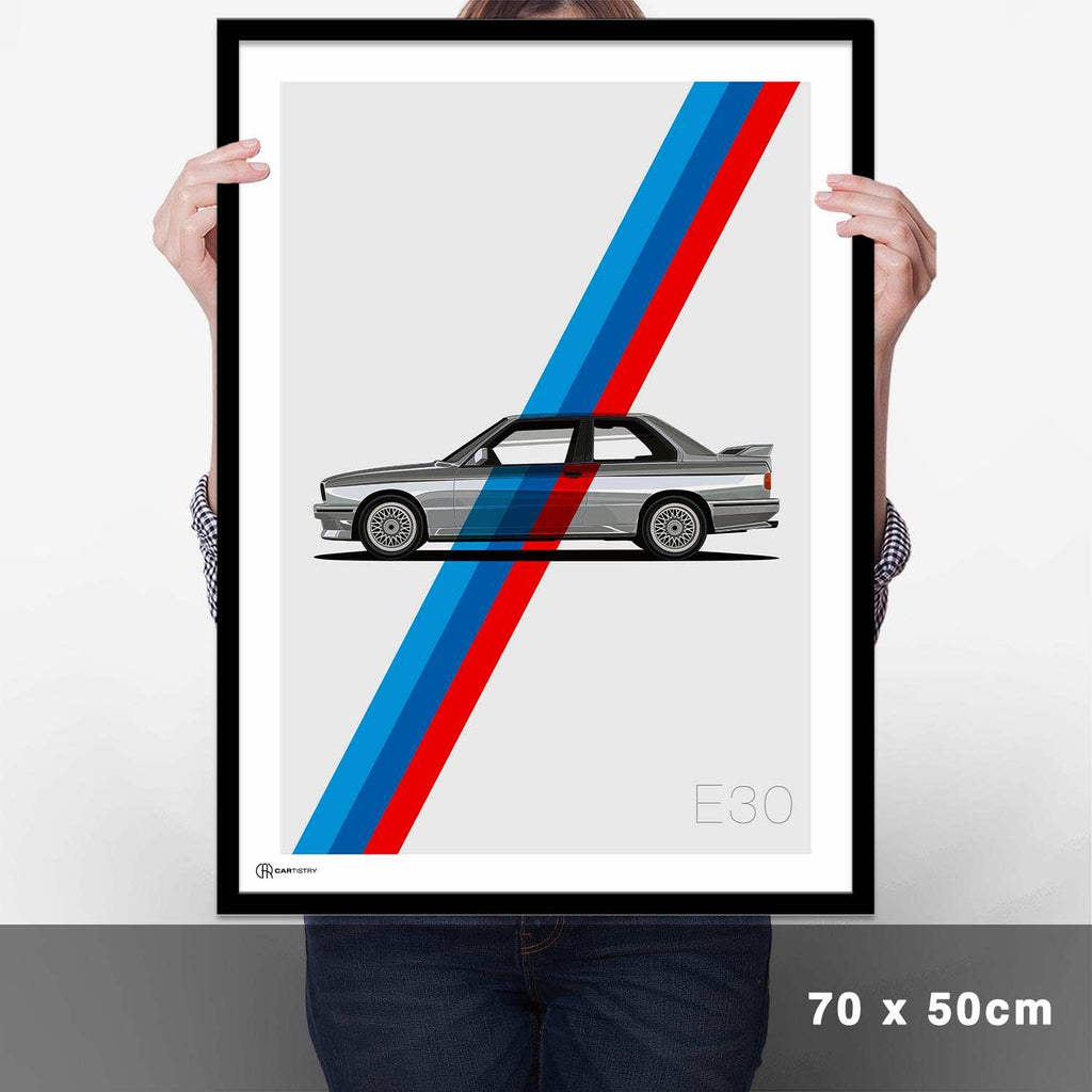 M3 E30 - Stripes Poster - Cartistry