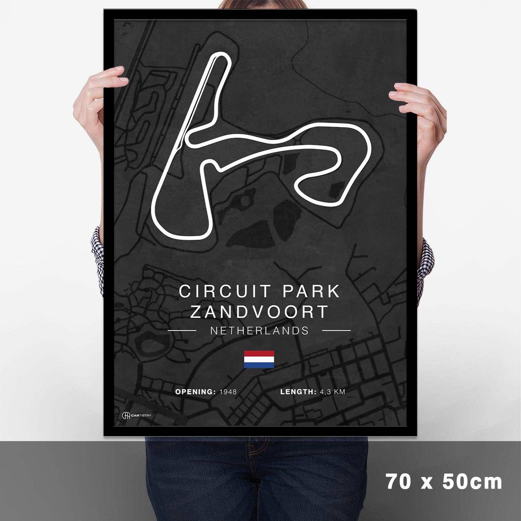 Zandvoort Rennstrecken Poster - Dunkel - Cartistry