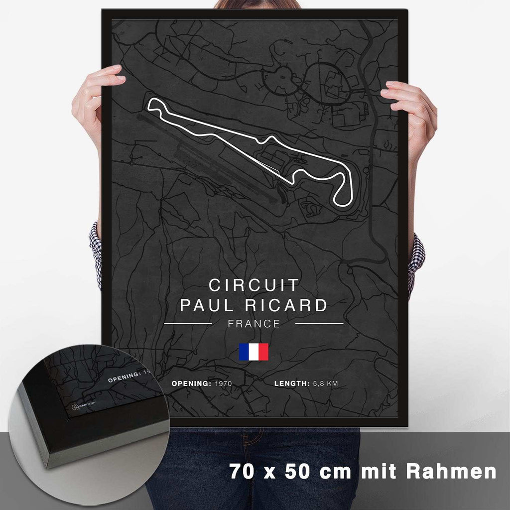 Paul Ricard Rennstrecken Poster - Dunkel - CARTISTRY