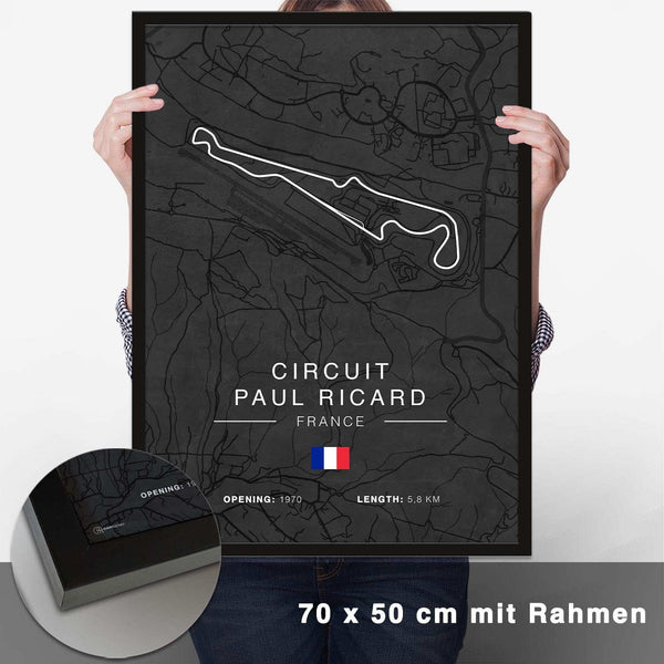 Lade das Bild in den Galerie-Viewer, Paul Ricard Rennstrecken Poster - Dunkel - CARTISTRY
