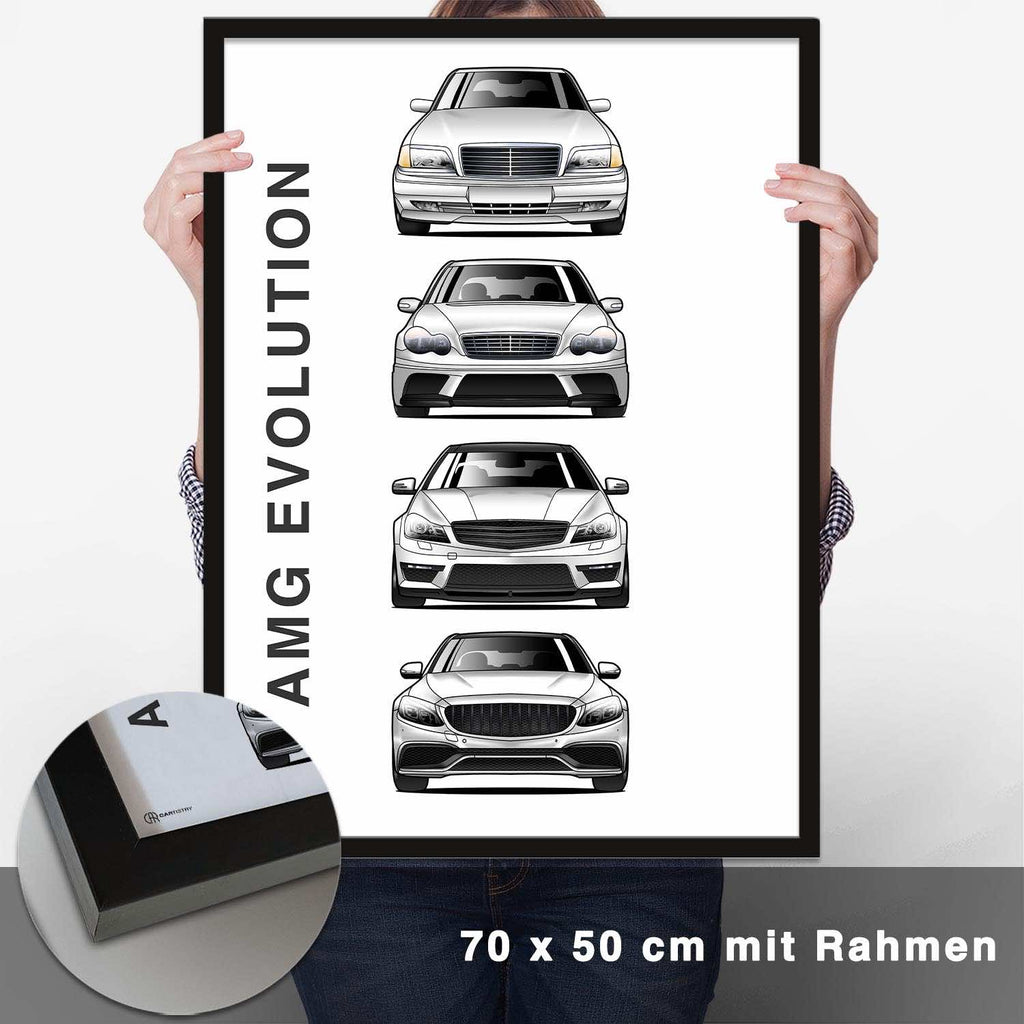 AMG C-Klasse Generationen Poster Vertikal - CARTISTRY