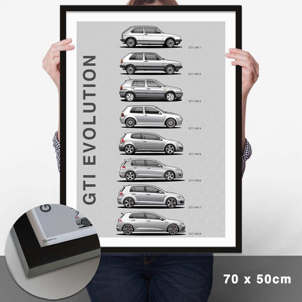 Lade das Bild in den Galerie-Viewer, Golf GTI Generationen Poster - Cartistry
