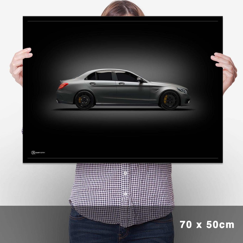 C63 AMG Poster Seite Dunkel - Cartistry