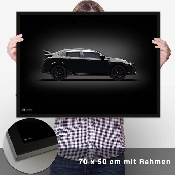 Lade das Bild in den Galerie-Viewer, Civic Type R Poster Seite Dunkel - CARTISTRY
