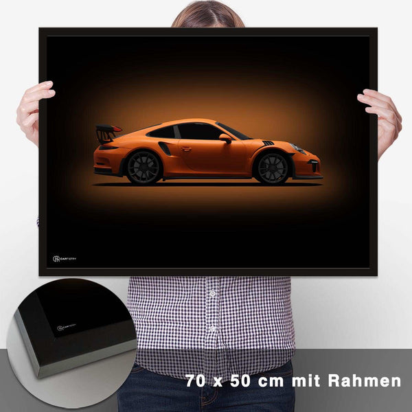 Lade das Bild in den Galerie-Viewer, 911 GT3 RS (991) Poster Seite Dunkel - CARTISTRY
