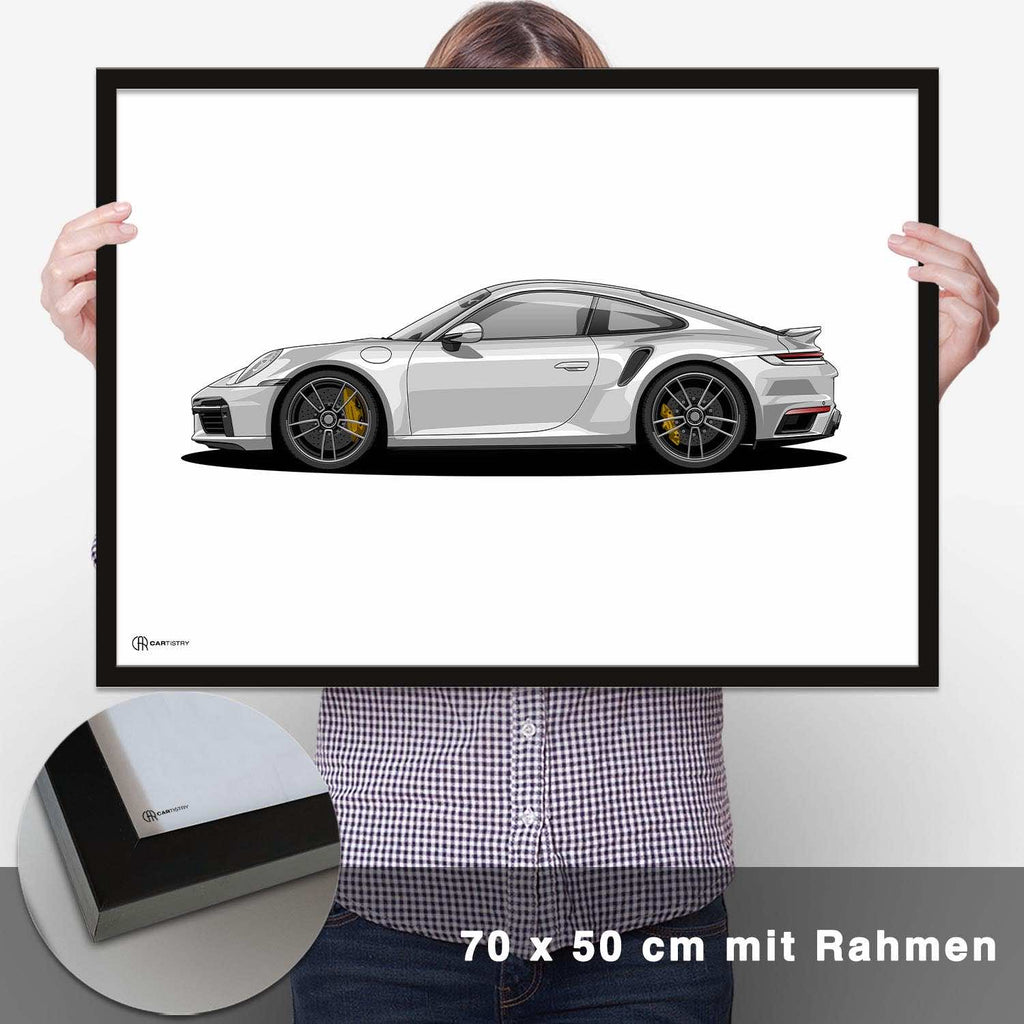 911 Turbo (992)  Artwork Poster Hell - CARTISTRY