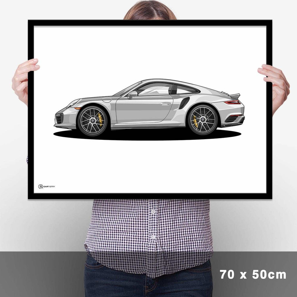 911 Turbo (991) Artwork Poster Dunkel - Cartistry