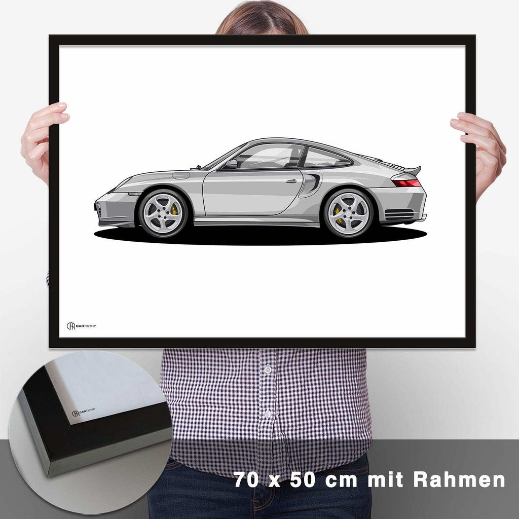 911 Turbo (996) Artwork Poster Hell - CARTISTRY