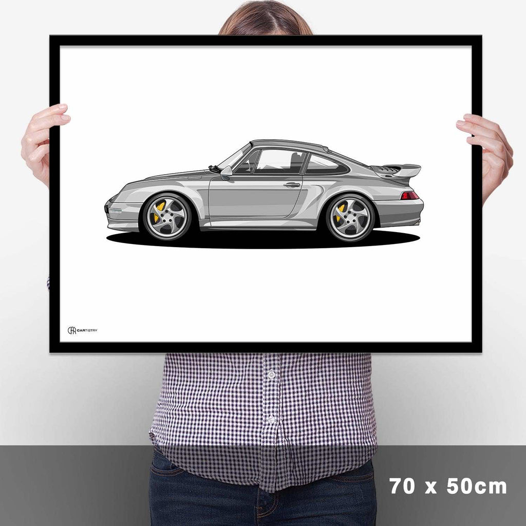 911 Turbo (993) Artwork Poster Hell - Cartistry