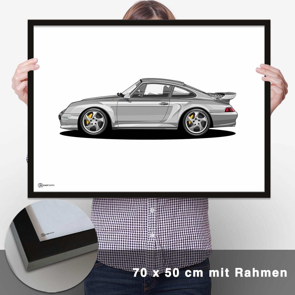 911 Turbo (993) Artwork Poster Hell - CARTISTRY