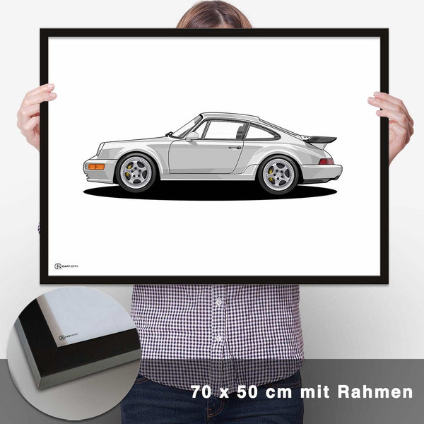 Lade das Bild in den Galerie-Viewer, 911 Turbo (964) Artwork Poster Hell - CARTISTRY
