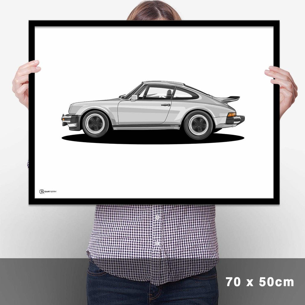 911 Turbo (930) Artwork Poster Hell - Cartistry