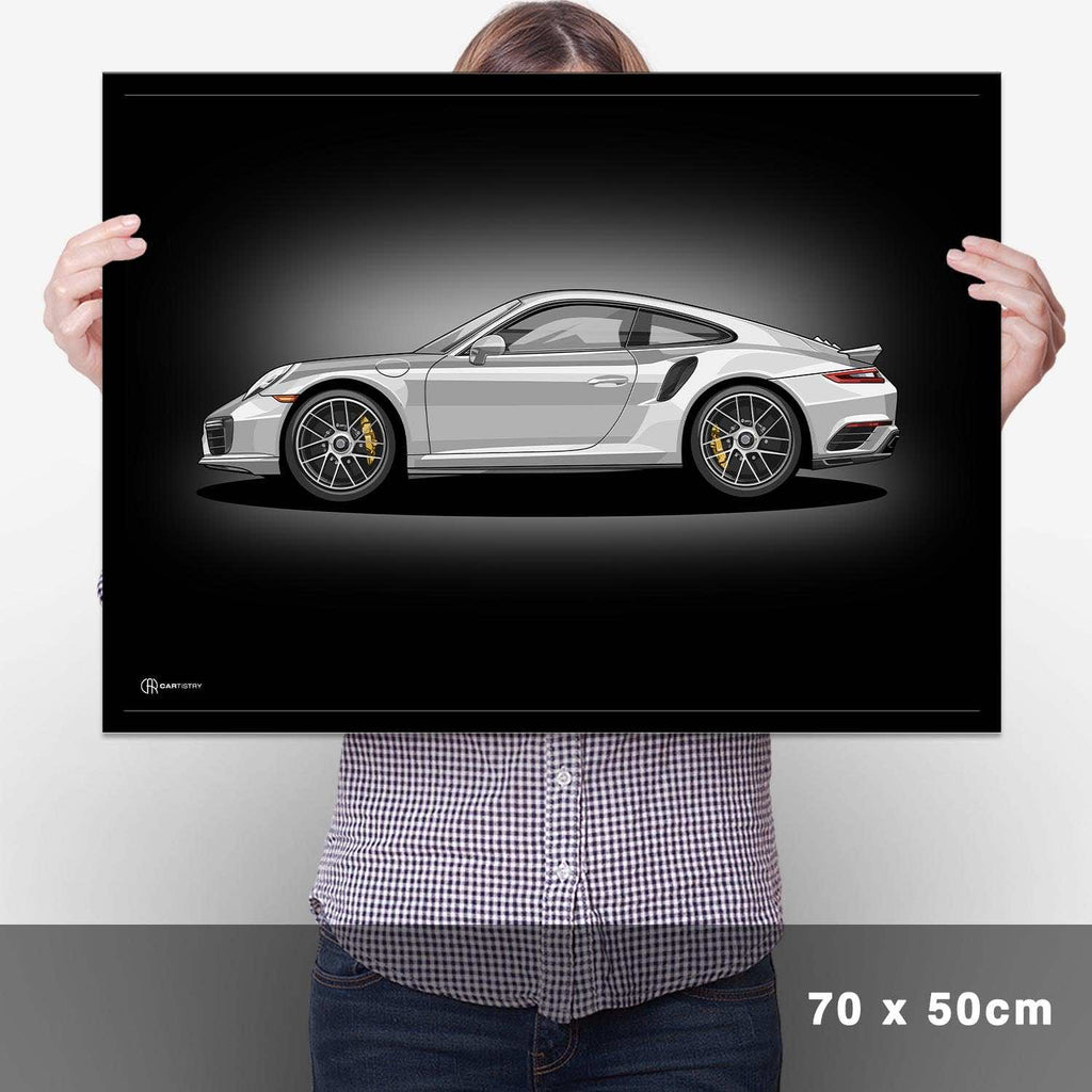 911 Turbo (991) Artwork Poster Dunkel - Cartistry