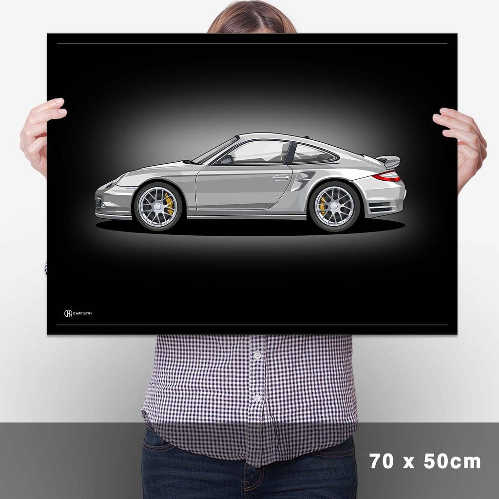 911 Turbo (997) Artwork Poster Dunkel - Cartistry