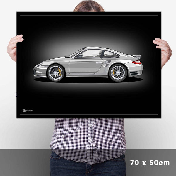 Lade das Bild in den Galerie-Viewer, 911 Turbo (997) Artwork Poster Dunkel - Cartistry
