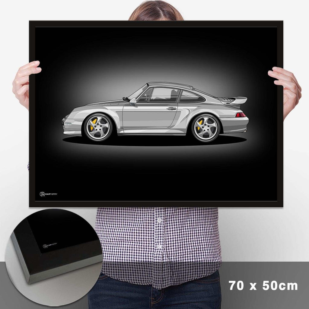 911 Turbo (993) Artwork Poster Dunkel - Cartistry